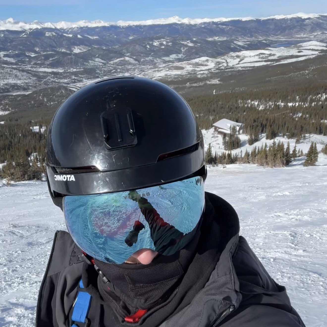 Jasper skiing in the mountains